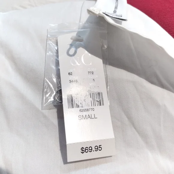 NY & Co. New Puff Sleeve White Poplin Wrap Dress Small - Picture 10 of 12